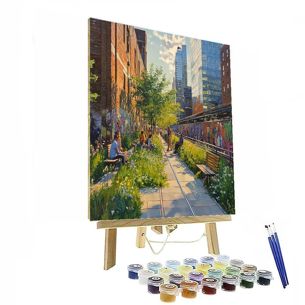 High Line Elevated Park New York United States paint by color