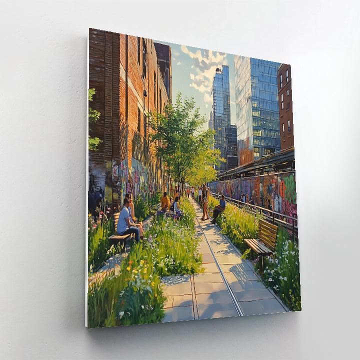High Line Elevated Park New York United States paint by color
