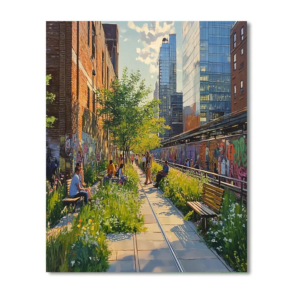 High Line Elevated Park New York United States paint by color
