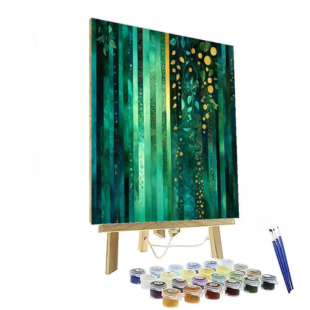 Gustav Klimt Inspired Rainforest Of Ornate Mist Numbered painting kits