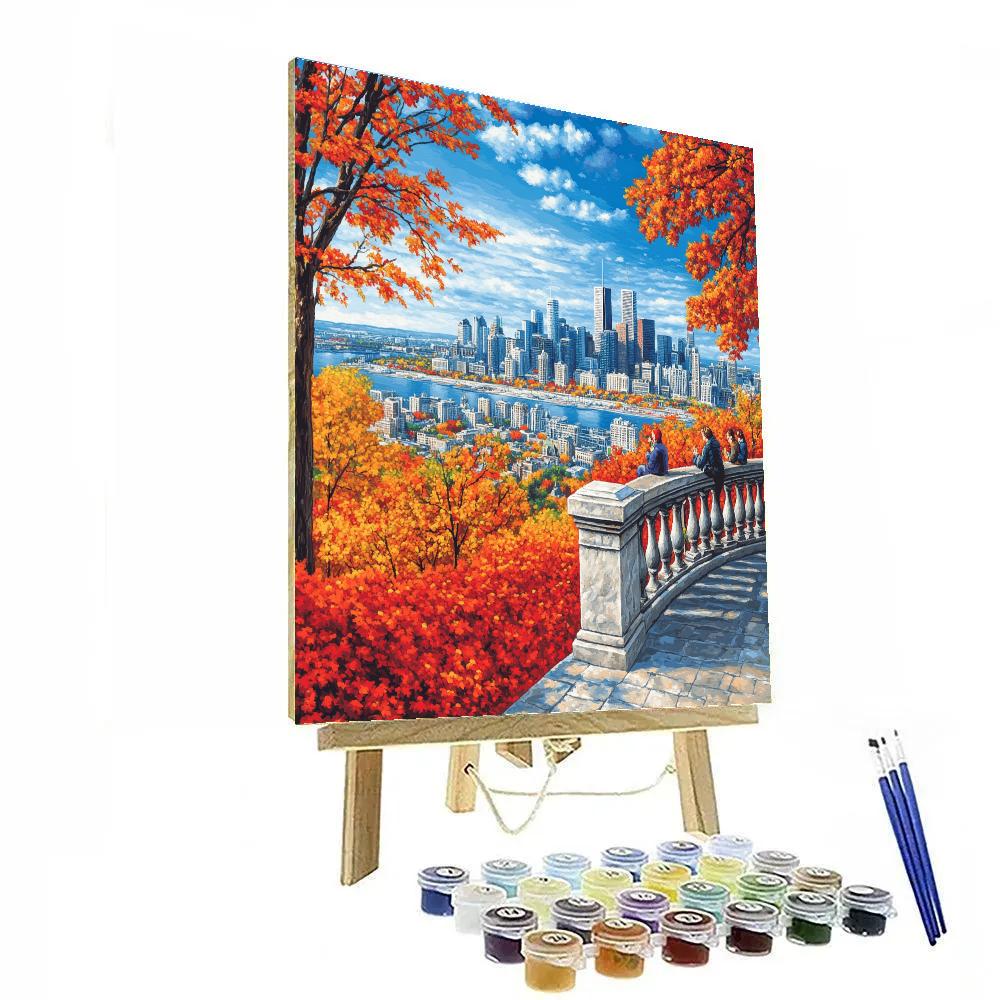 Skyline From Mount Royal Lookout Montreal Canada paint by numbers