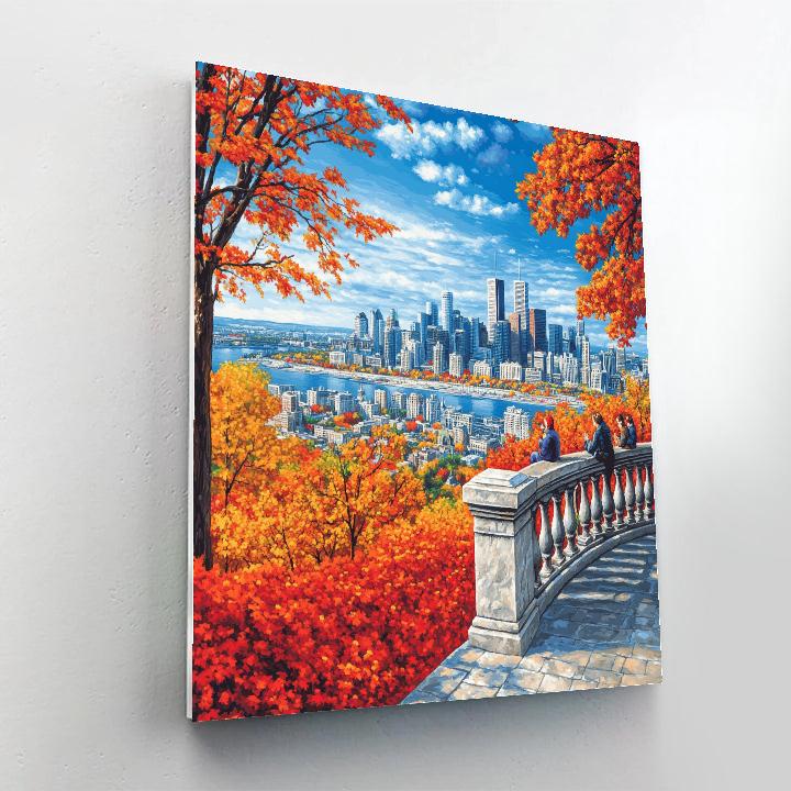 Skyline From Mount Royal Lookout Montreal Canada paint by numbers