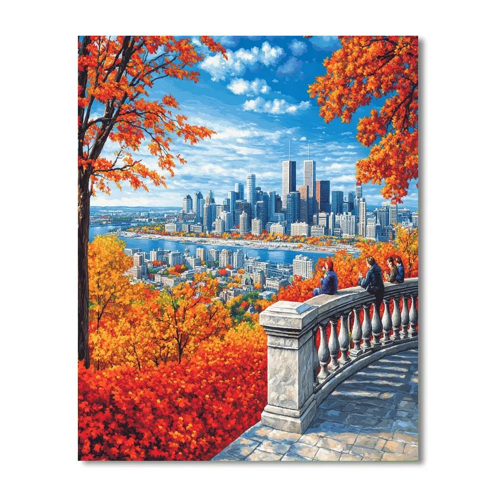 Skyline From Mount Royal Lookout Montreal Canada paint by numbers