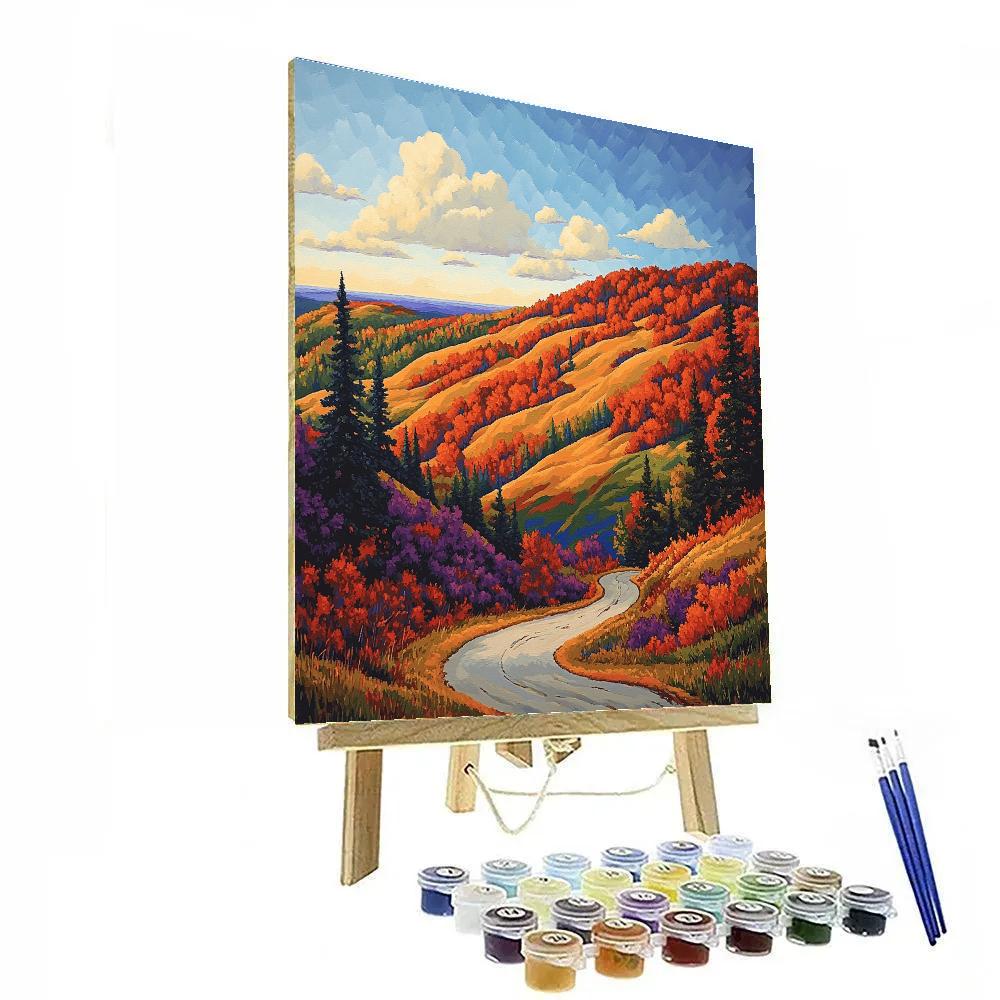 J. E. H. MacDonald Inspired Autumn Flame Algoma Escarpment painting number kit