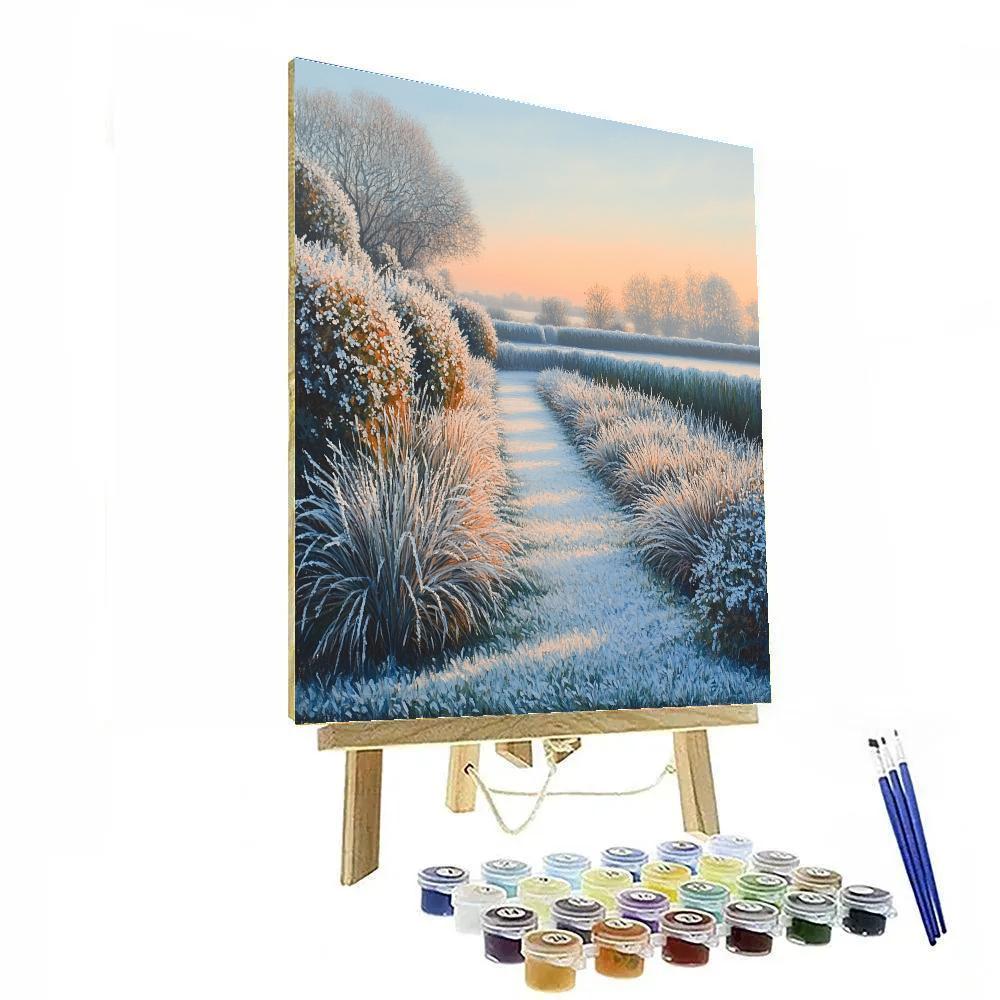 Claude Monet Inspired Early Morning Frost On Garden painting number kit
