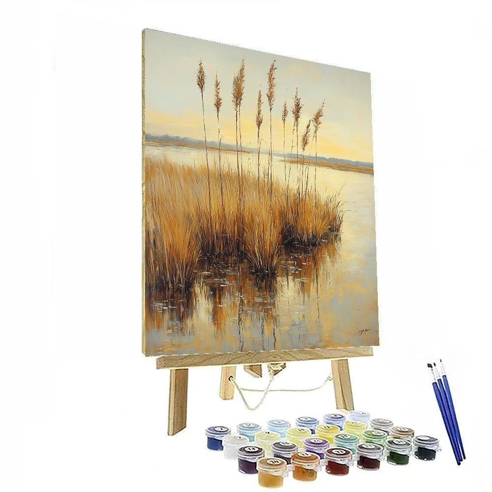Claude Monet Inspired Marsh Reeds In Late Autumn Light paint by numbers