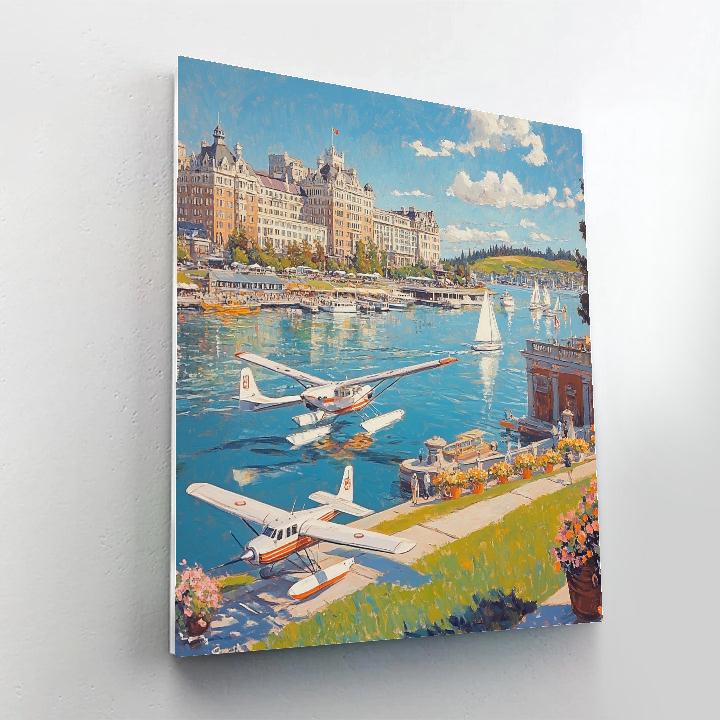 Harborfront Skyline Victoria Inner Harbour Canada paint by numbers