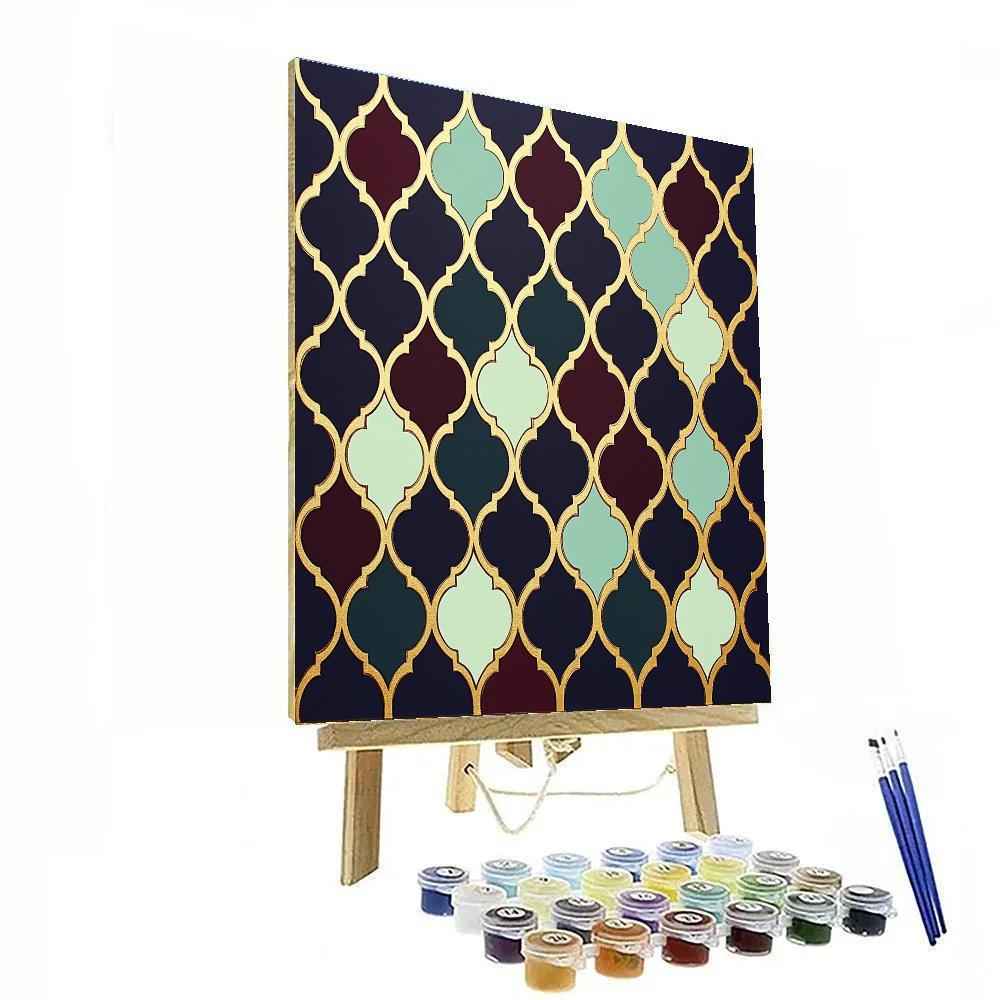 Gustav Klimt Inspired Midnight Garden Lattice Paint by numbers art