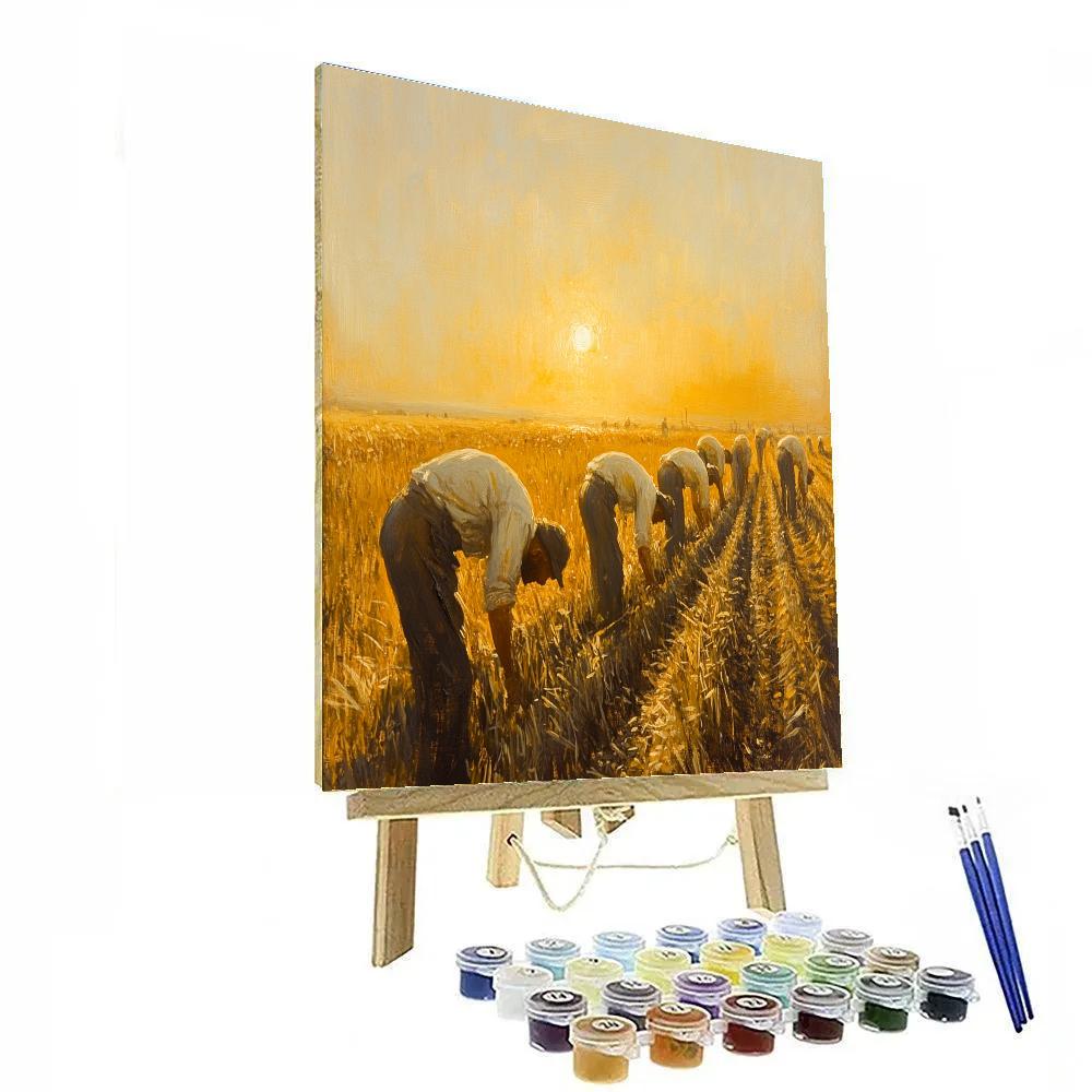 Jean Francois Millet Inspired Harvesters At Dawn Paint by numbers art