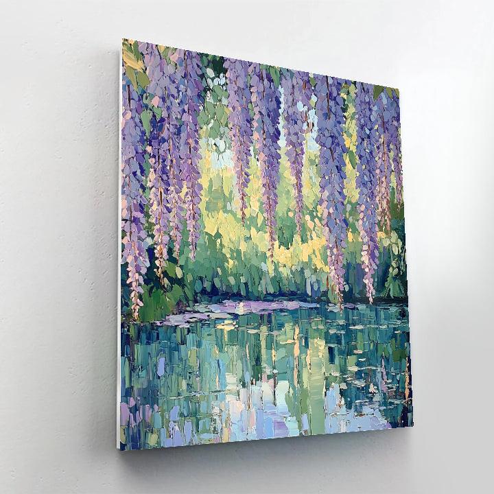 Claude Monet Inspired Blossoming Wisteria Over Pond Paint by numbers art