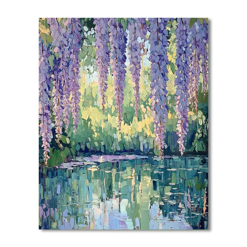 Claude Monet Inspired Blossoming Wisteria Over Pond Paint by numbers art