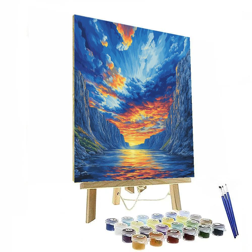 Frederick Varley Inspired Ember Cloudbreak Above Silent Fjord Paint by numbers kits