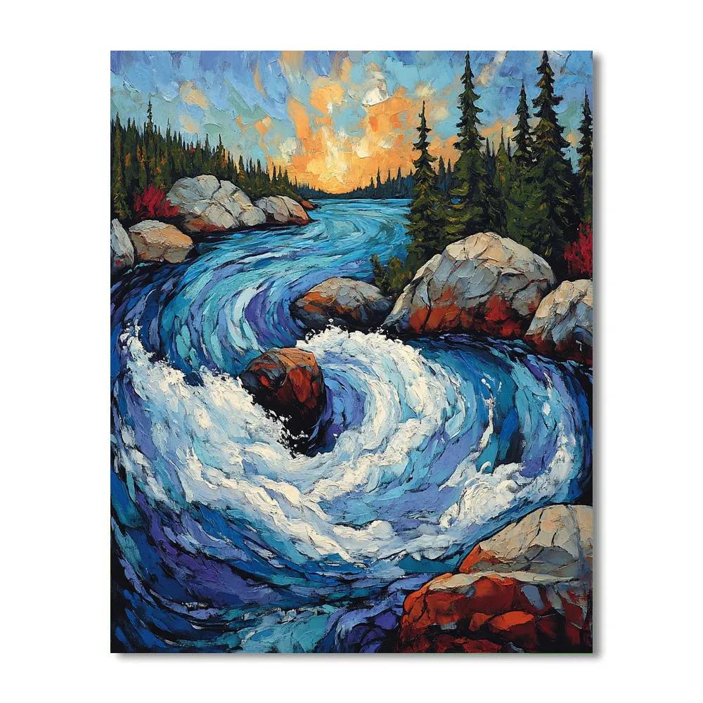 A.Y. Jackson Inspired Northern Rapids Prismatic Thaw Painting by numbers kit