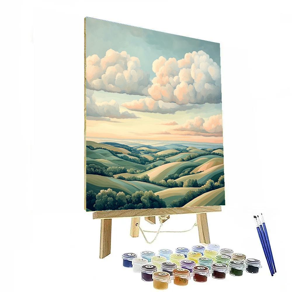 Claude Monet Inspired Cloud Shadows Over Rolling Hills painting number kit