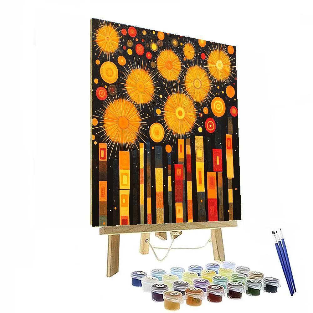 Gustav Klimt Inspired Orchard Of Burning Stars Number painting