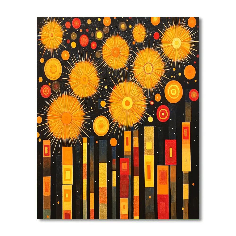 Gustav Klimt Inspired Orchard Of Burning Stars Number painting