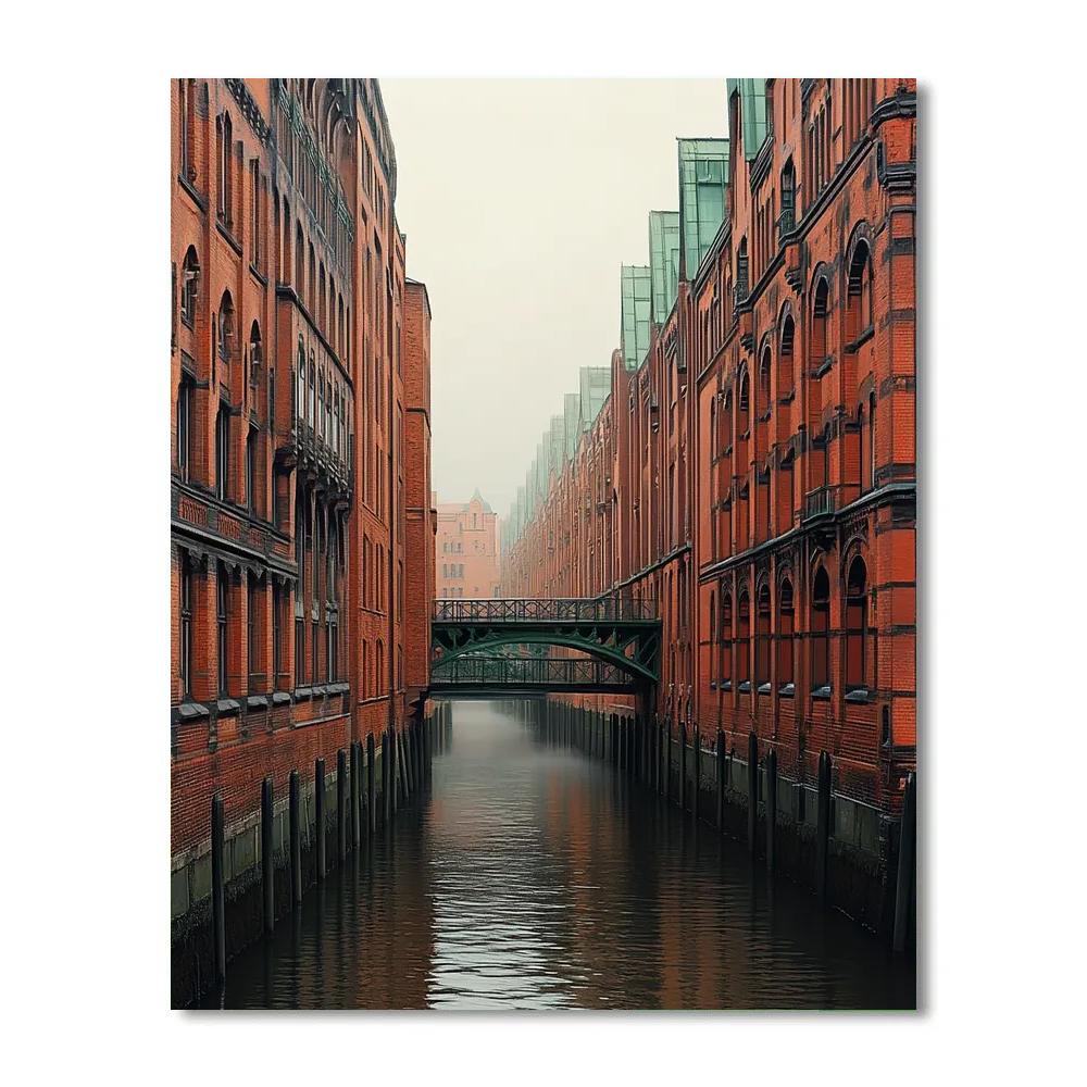Historic Warehouse District Speicherstadt Hamburg Germany Paint by numbers kits