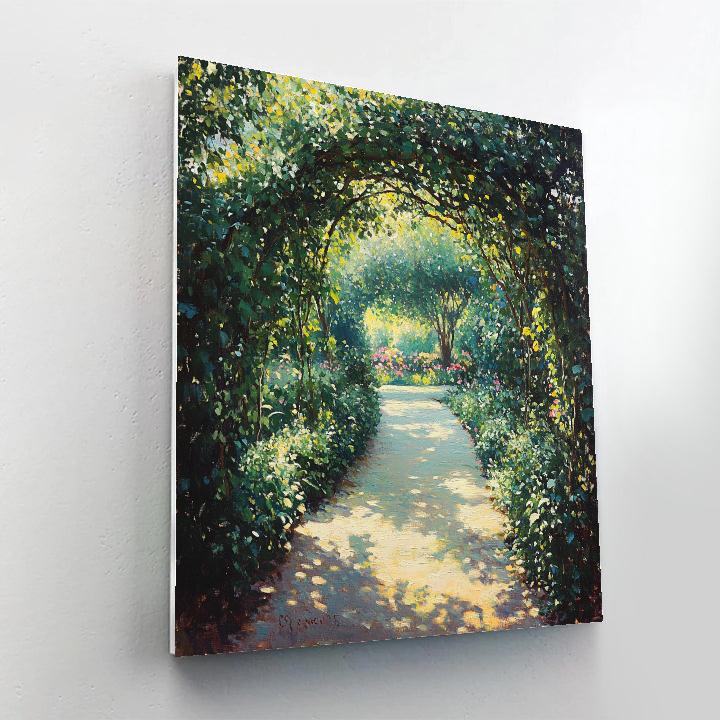 Claude Monet Inspired Garden Archway Dappled With Sun painting number kit