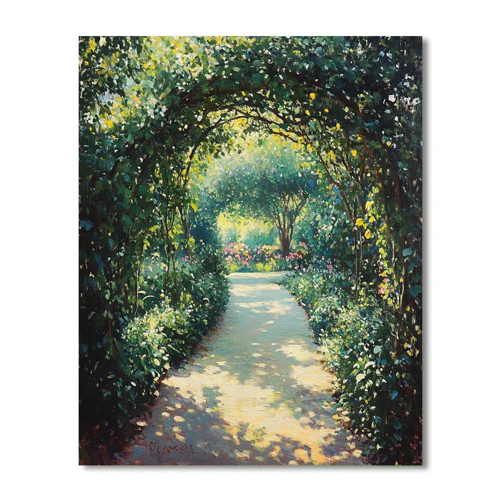 Claude Monet Inspired Garden Archway Dappled With Sun painting number kit