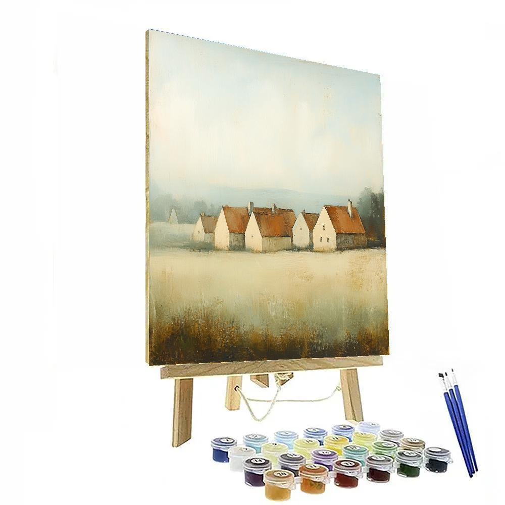 Claude Monet Inspired Distant Village Rooftops In Morning Haze Painting by numbers kit