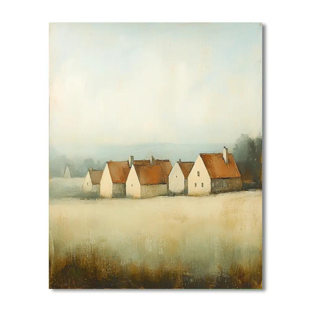 Claude Monet Inspired Distant Village Rooftops In Morning Haze Painting by numbers kit