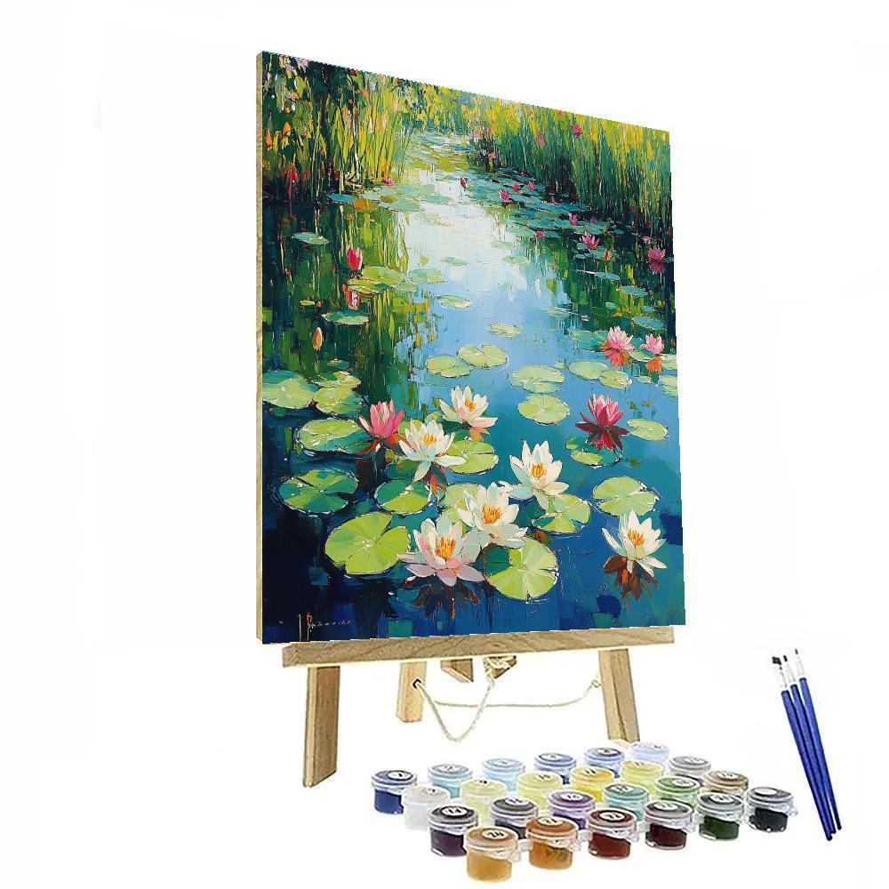 Claude Monet Inspired Water Garden At High Noon painting number kit