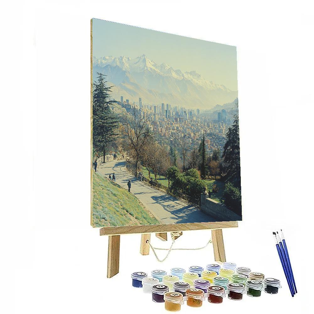 City Viewpoint From Cerro San Cristobal Santiago Chile Paint by numbers art