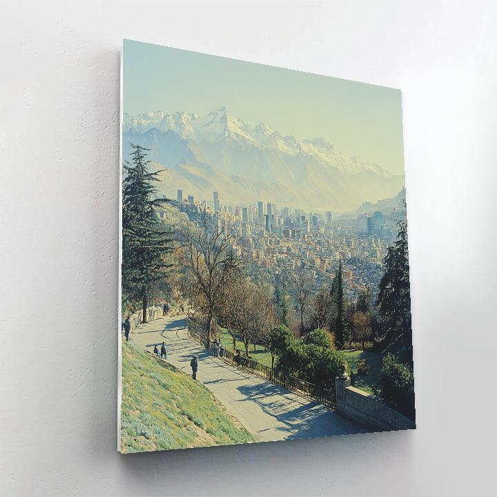 City Viewpoint From Cerro San Cristobal Santiago Chile Paint by numbers art