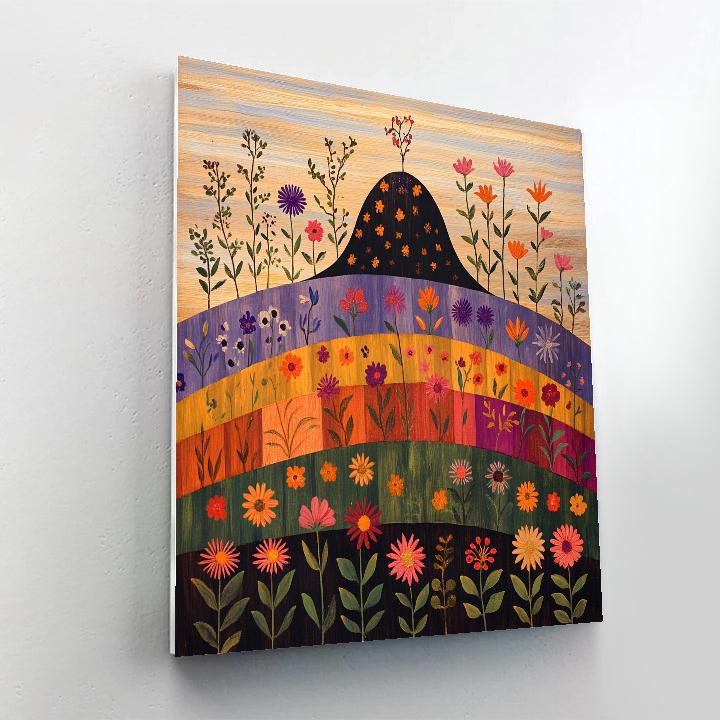 Frida Kahlo Inspired Volcano Bloom Memory Field Numbered painting kits