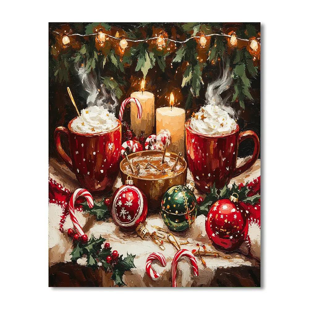 Ornaments And Cocoa Table DIY paint by numbers