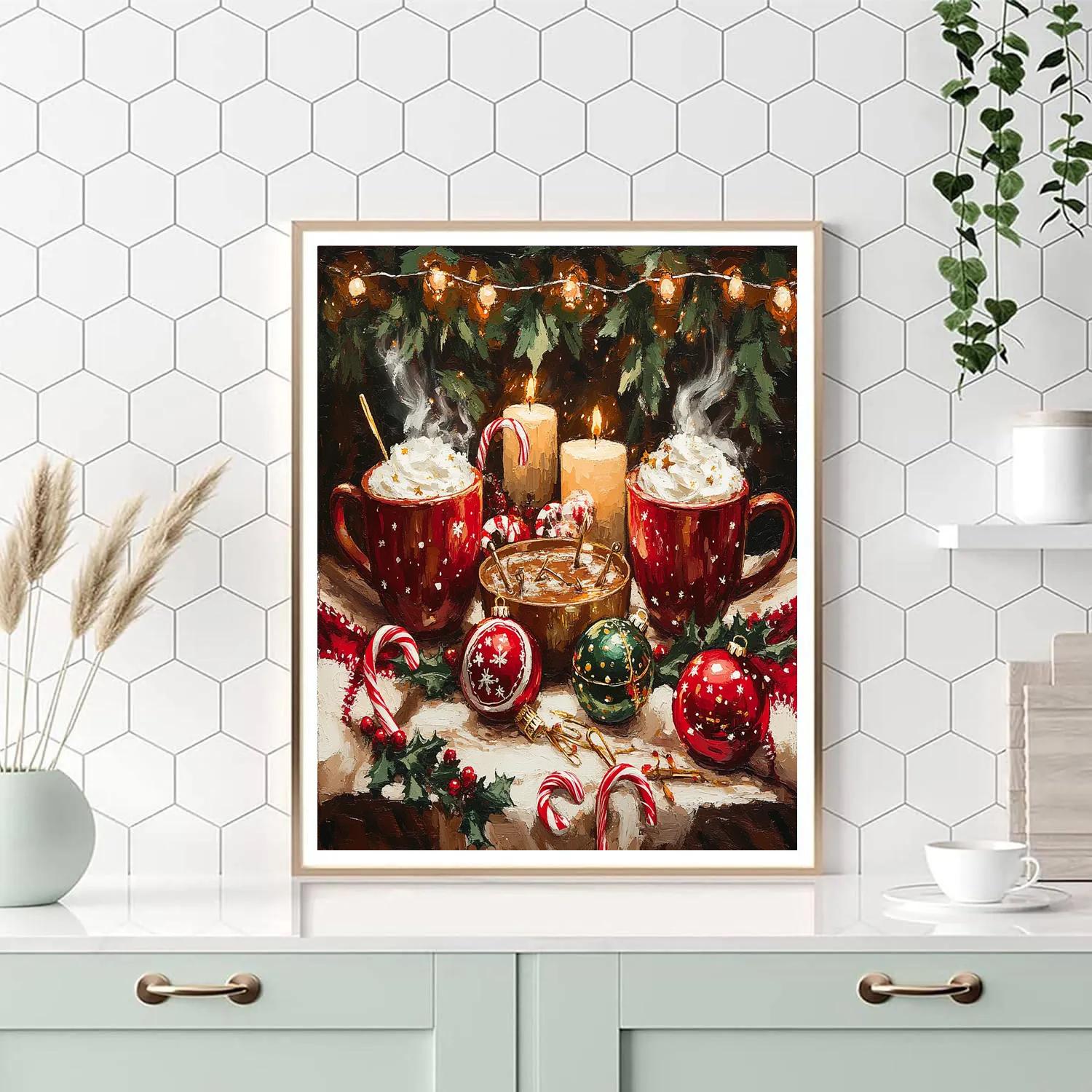 Ornaments And Cocoa Table DIY paint by numbers