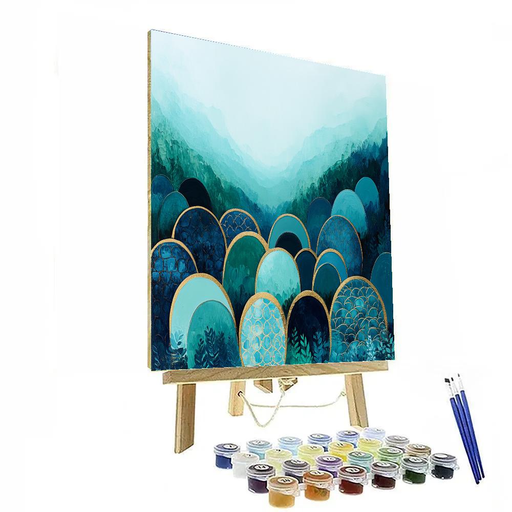 Gustav Klimt Inspired Mosaic Of Hidden Lakes Paint by numbers kits