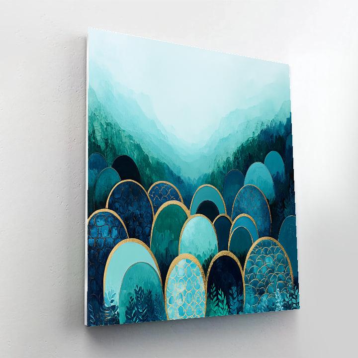 Gustav Klimt Inspired Mosaic Of Hidden Lakes Paint by numbers kits