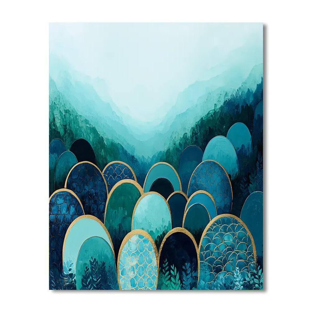 Gustav Klimt Inspired Mosaic Of Hidden Lakes Paint by numbers kits