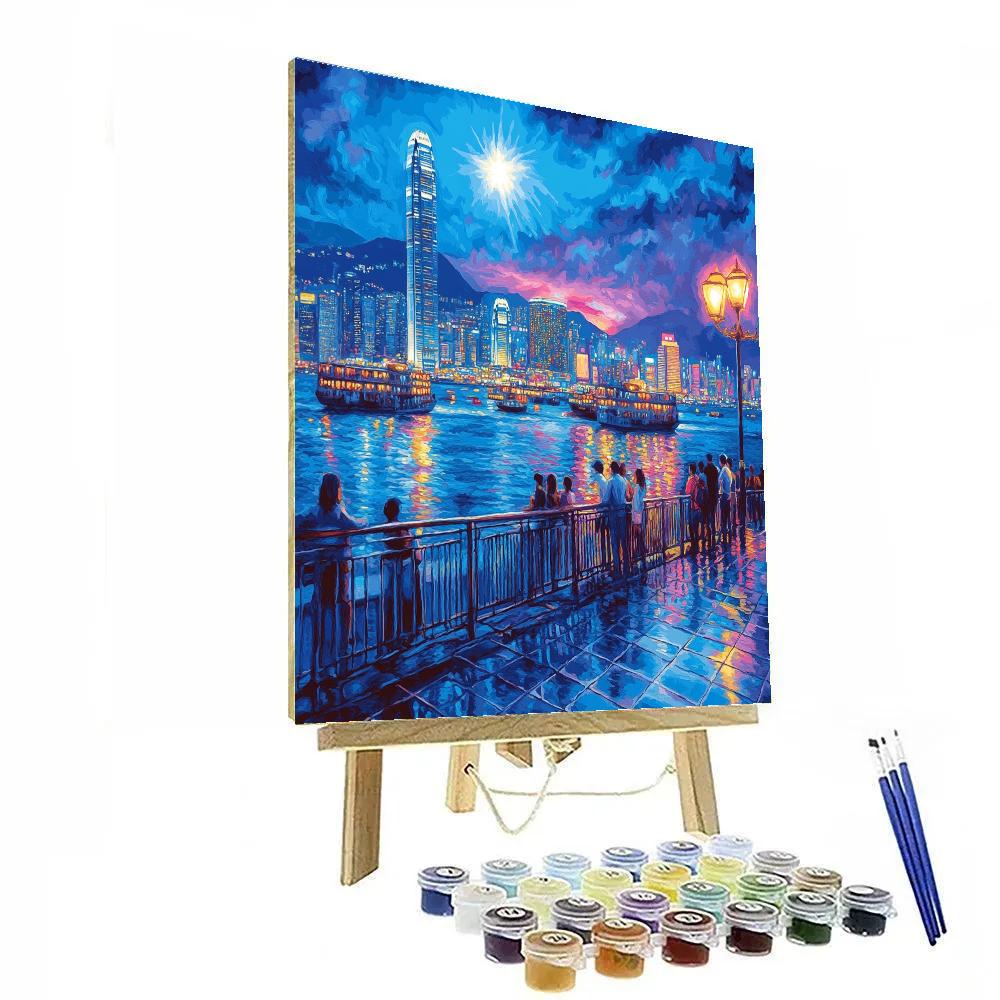 Evening On Tsim Sha Tsui Promenade Kowloon Hong Kong China Numbered painting kits