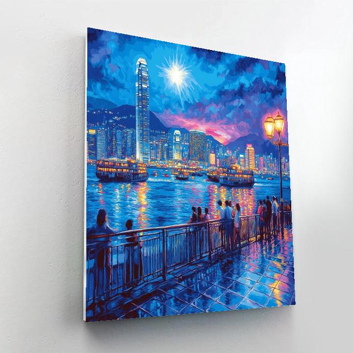 Evening On Tsim Sha Tsui Promenade Kowloon Hong Kong China Numbered painting kits