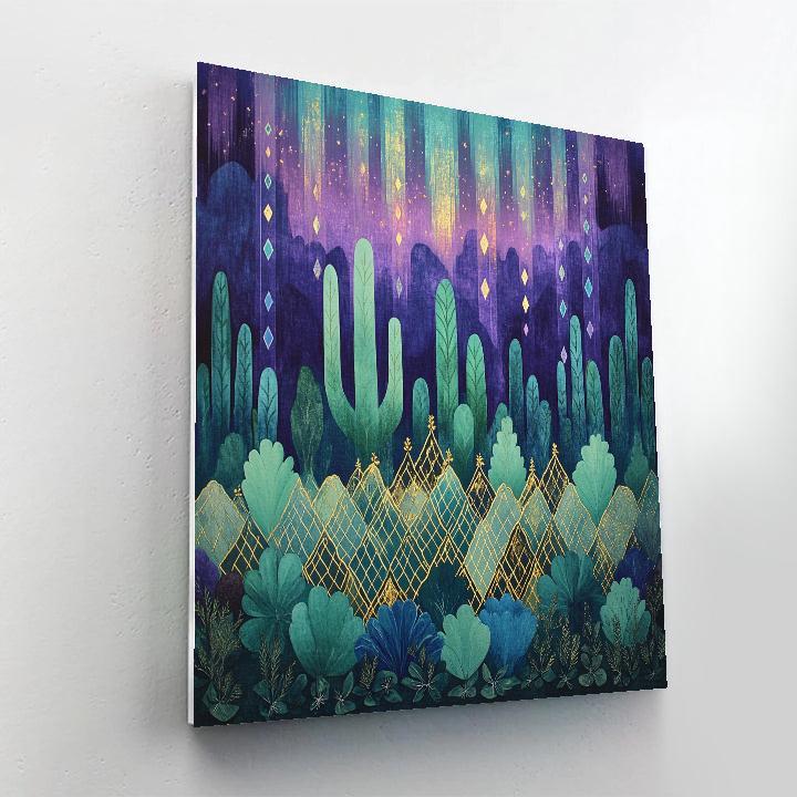 Frida Kahlo Inspired Aurora Cactus Lattice Paint by numbers kits