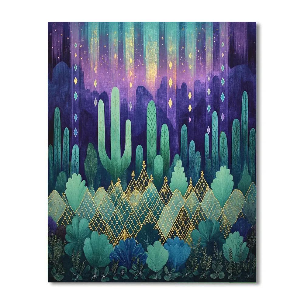 Frida Kahlo Inspired Aurora Cactus Lattice Paint by numbers kits