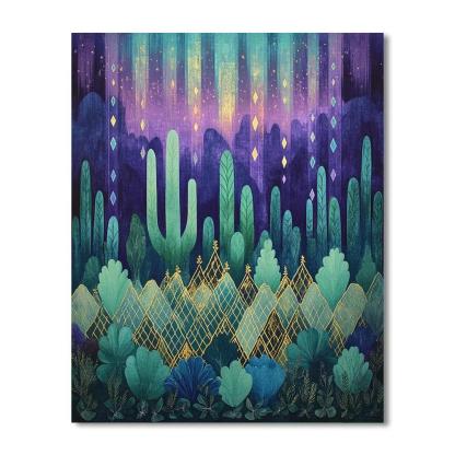 Frida Kahlo Inspired Aurora Cactus Lattice Paint by numbers kits