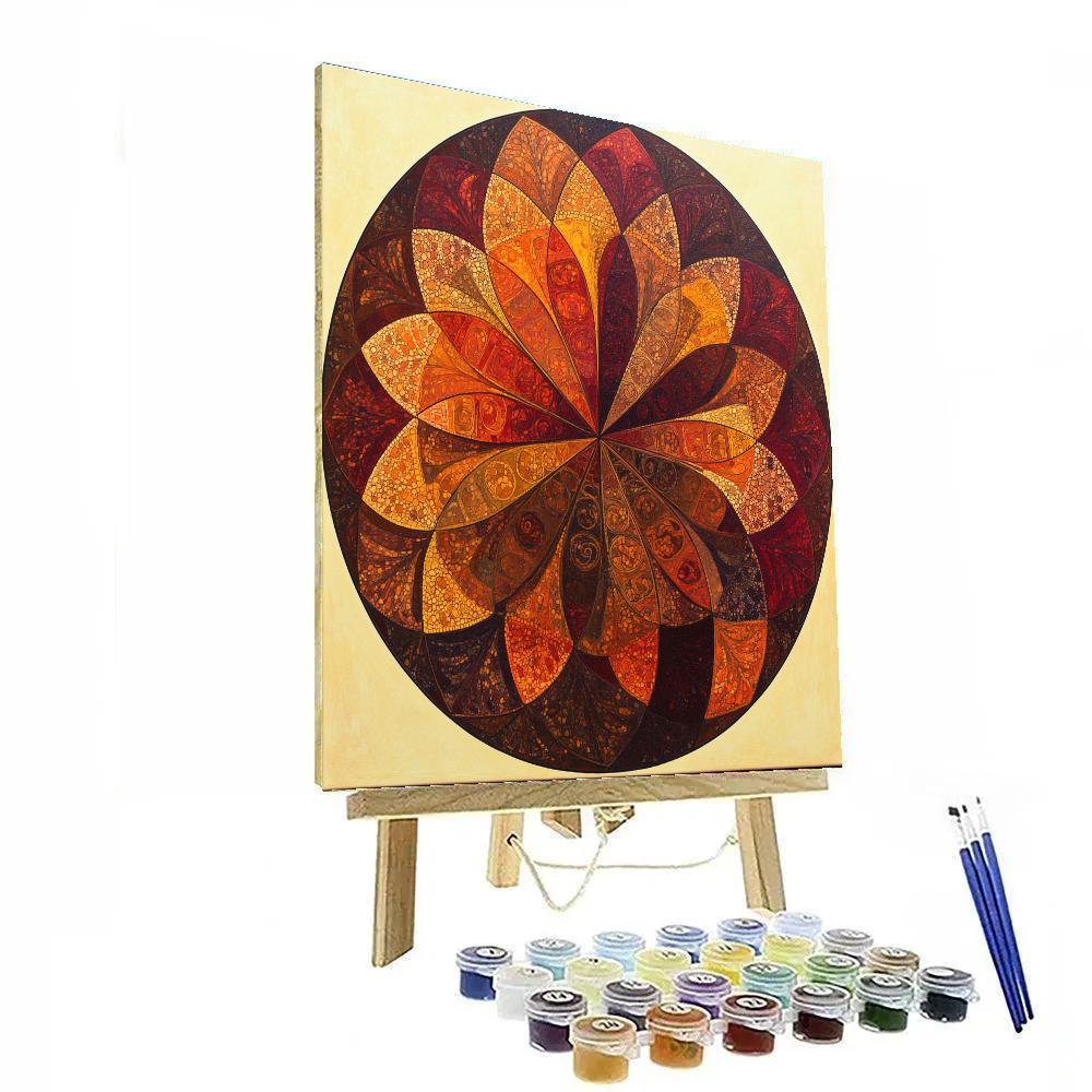 Gustav Klimt Inspired Autumn Wind Mandala paint by numbers