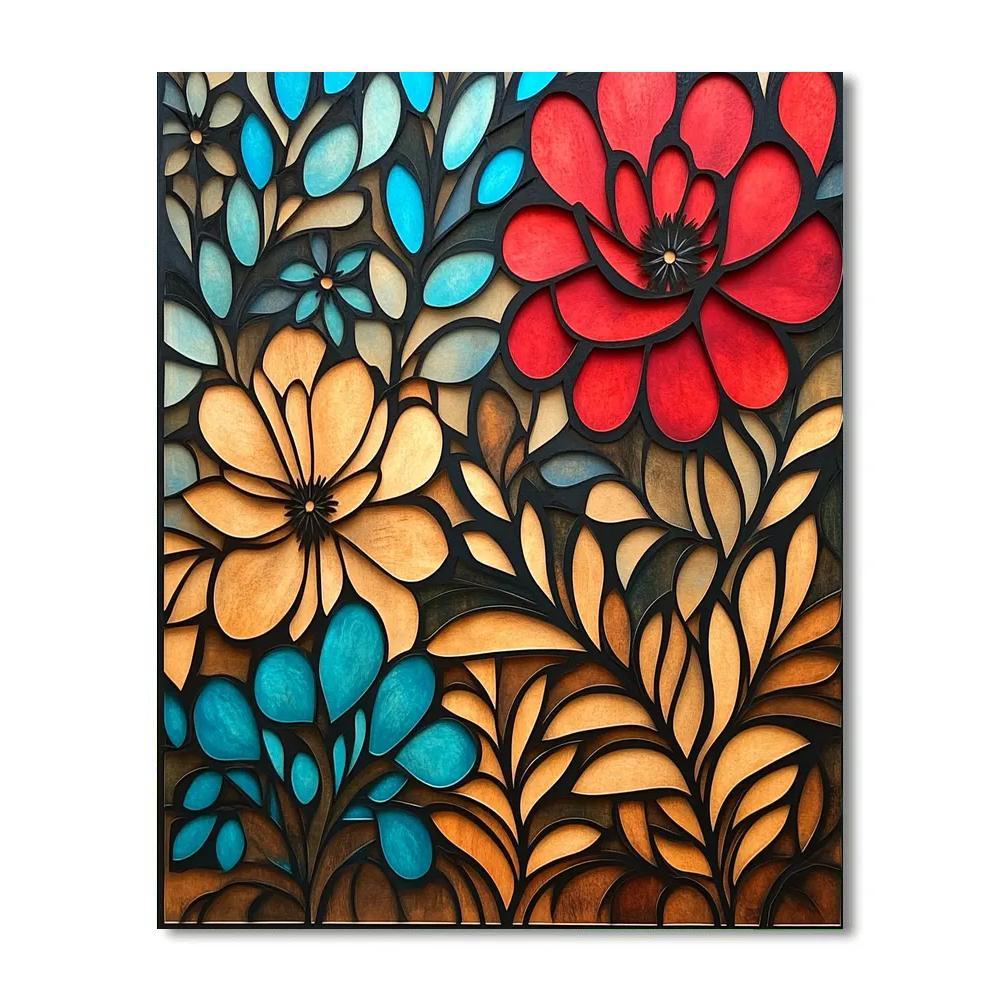 Frida Kahlo Inspired Constellation Papercut Botanica painting number kit