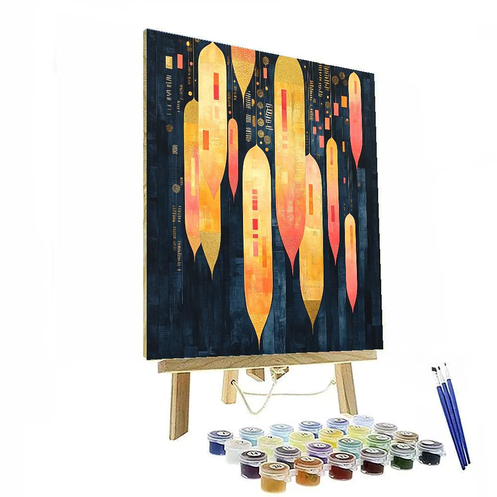 Gustav Klimt Inspired Sea Of Rising Lanterns Painting by numbers kit