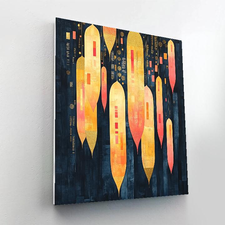 Gustav Klimt Inspired Sea Of Rising Lanterns Painting by numbers kit