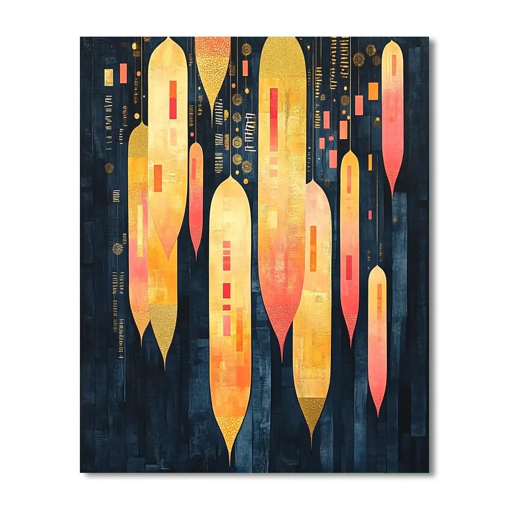Gustav Klimt Inspired Sea Of Rising Lanterns Painting by numbers kit