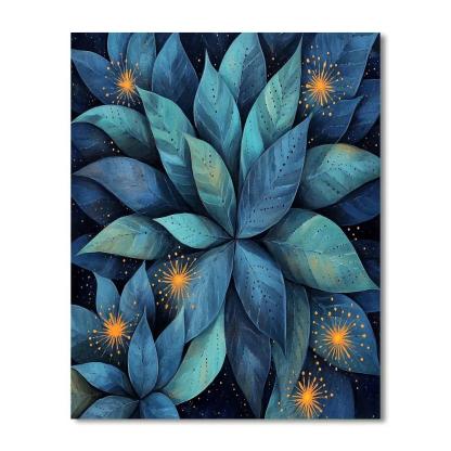 Frida Kahlo Inspired Moonlit Agave Echoes paint by number