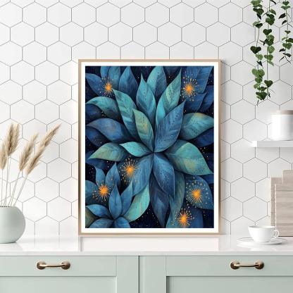 Frida Kahlo Inspired Moonlit Agave Echoes paint by number