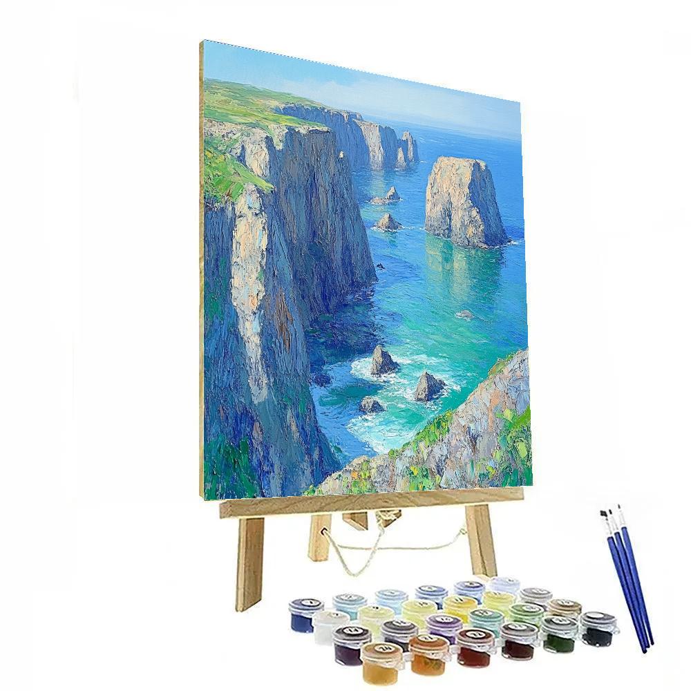 Gustave Courbet Inspired Cliff And Waves Paint by numbers kits
