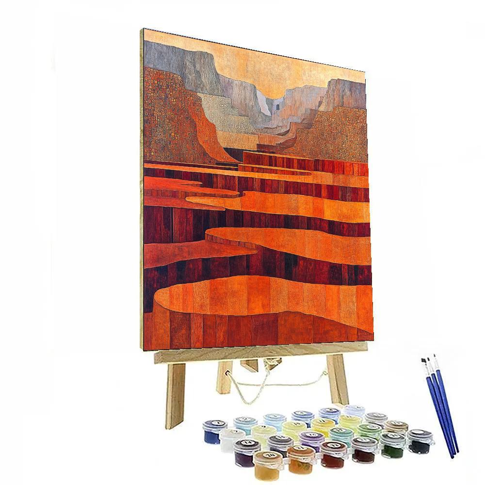 Gustav Klimt Inspired Echoing Canyons Of Color DIY paint by numbers