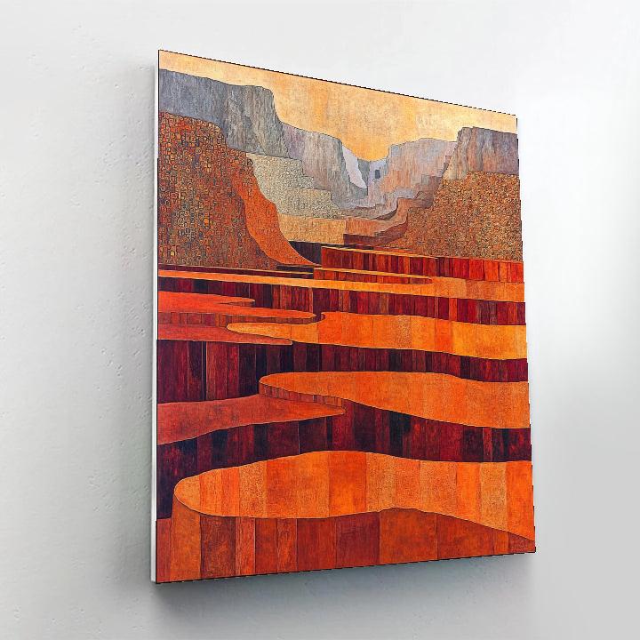 Gustav Klimt Inspired Echoing Canyons Of Color DIY paint by numbers