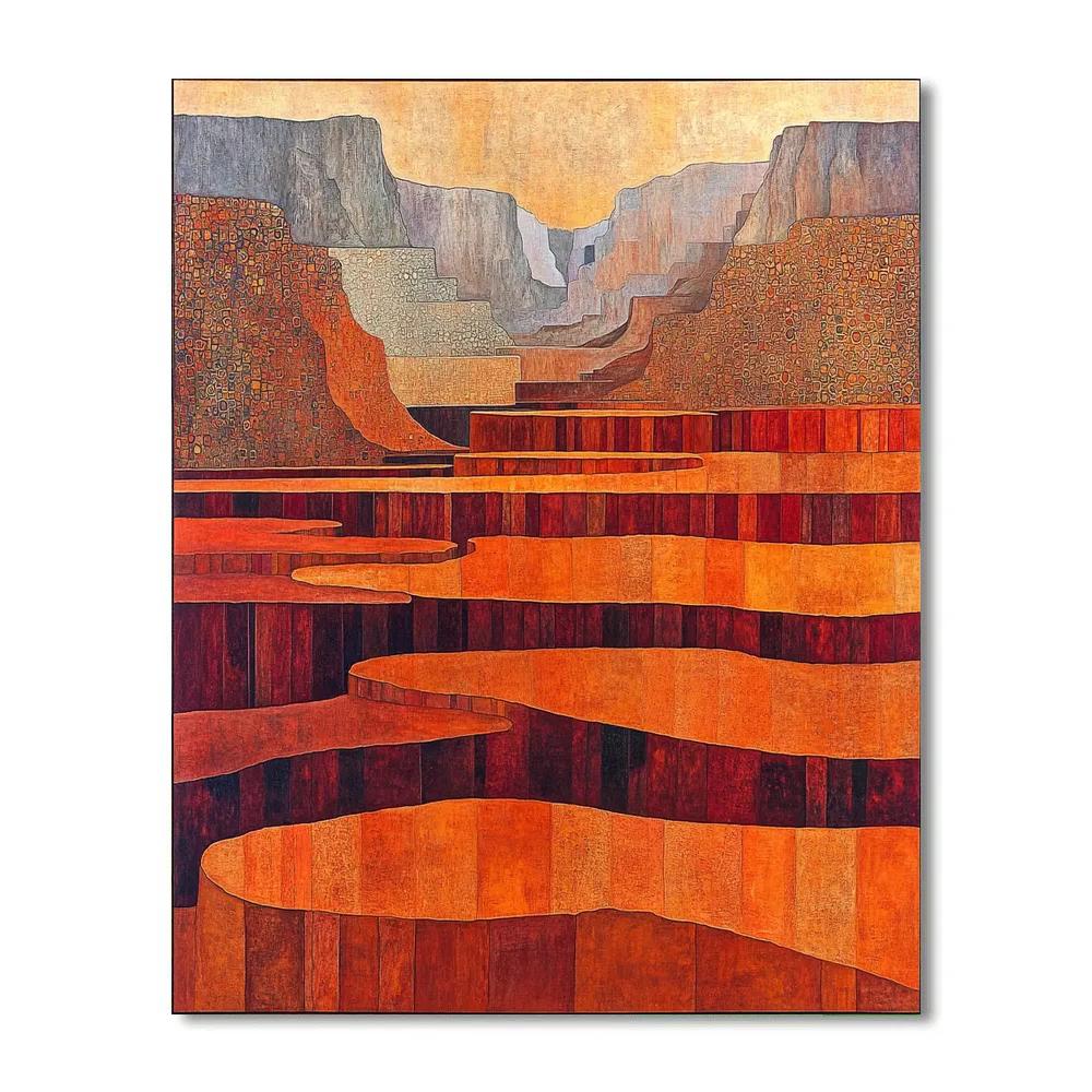 Gustav Klimt Inspired Echoing Canyons Of Color DIY paint by numbers